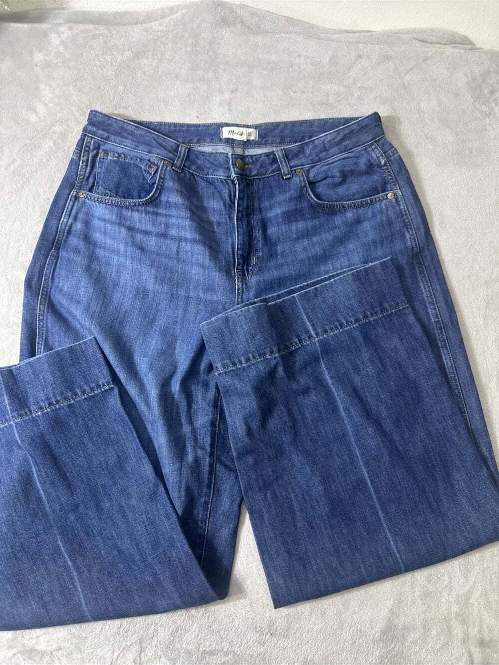 Madewell Superwide Leg Jeans Women’s 14W Dark Wash High Rise Wide Leg - Picture 3 of 9